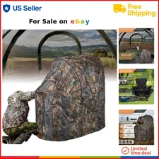 Hunting Blind Camouflage Ground Blind See Through Chair Portable 1 Person