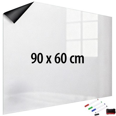 infactory Magnetische Whiteboard-Folie, selbstklebend, 4 Marker, 90 x 60 cm