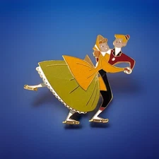 Vintage Disney Christmas Pin MELODY TIME ICE SKATERS 2002 Limited Release