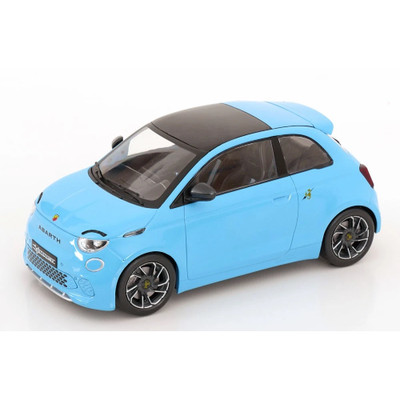 FIAT 500E ABARTH 2024 LIGHT BLUE 1:18 ModelCarGroup Auto Stradali Modellino