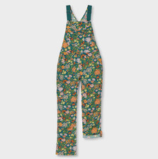 Du.luth Women's Heirloom Gardening Bib Overalls, Midnight Green Monarchs