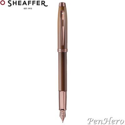 Sheaffer 100 Coffee Edition Matte Brown Fountain Pen w/Regal Brown Trim Medium