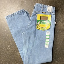 Wrangler light blue denim cowboy cut￼ swim seat and thigh straight leg 