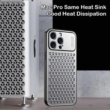 Honeycomb Metal Mac Pro Back Cover For iPhone 17 16 15 Heat Dissipation Case