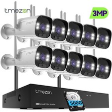 Wireless 10CH 5MP NVR 3MP WIFI Security Camera System Outdoor 2-Way Audio 500G
