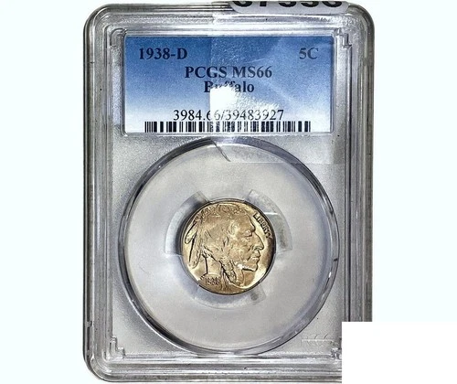 1938-D Buffalo Nickel Coin PCGS MS66