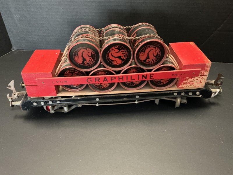 Vintage JEP marklin Bing train 0 Gauge red Graphiline Flat Wagon French 1950s