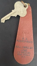 Puerto Rico, S.S. PUERTO RICO, BULL INSULAR LINE, ROOM KEY AND FOB, #326