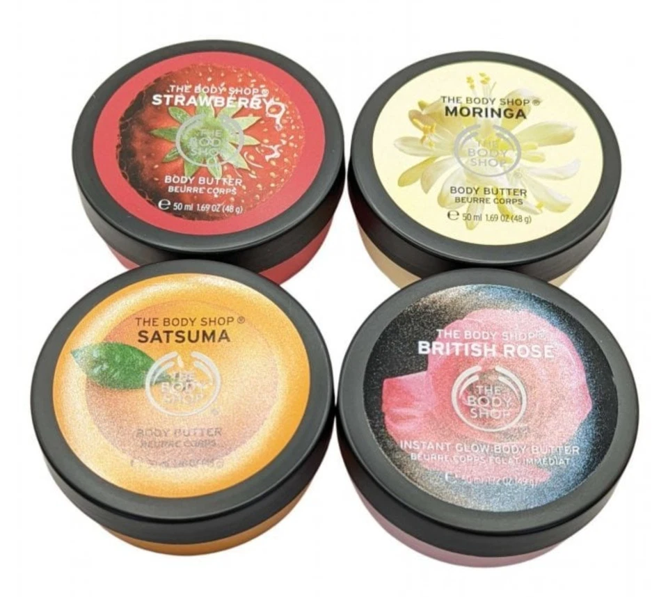 THE BODY SHOP Body Shop Body Butter Quad 4 x 50ml Rose, Moringa, Strawberry, Satsuma