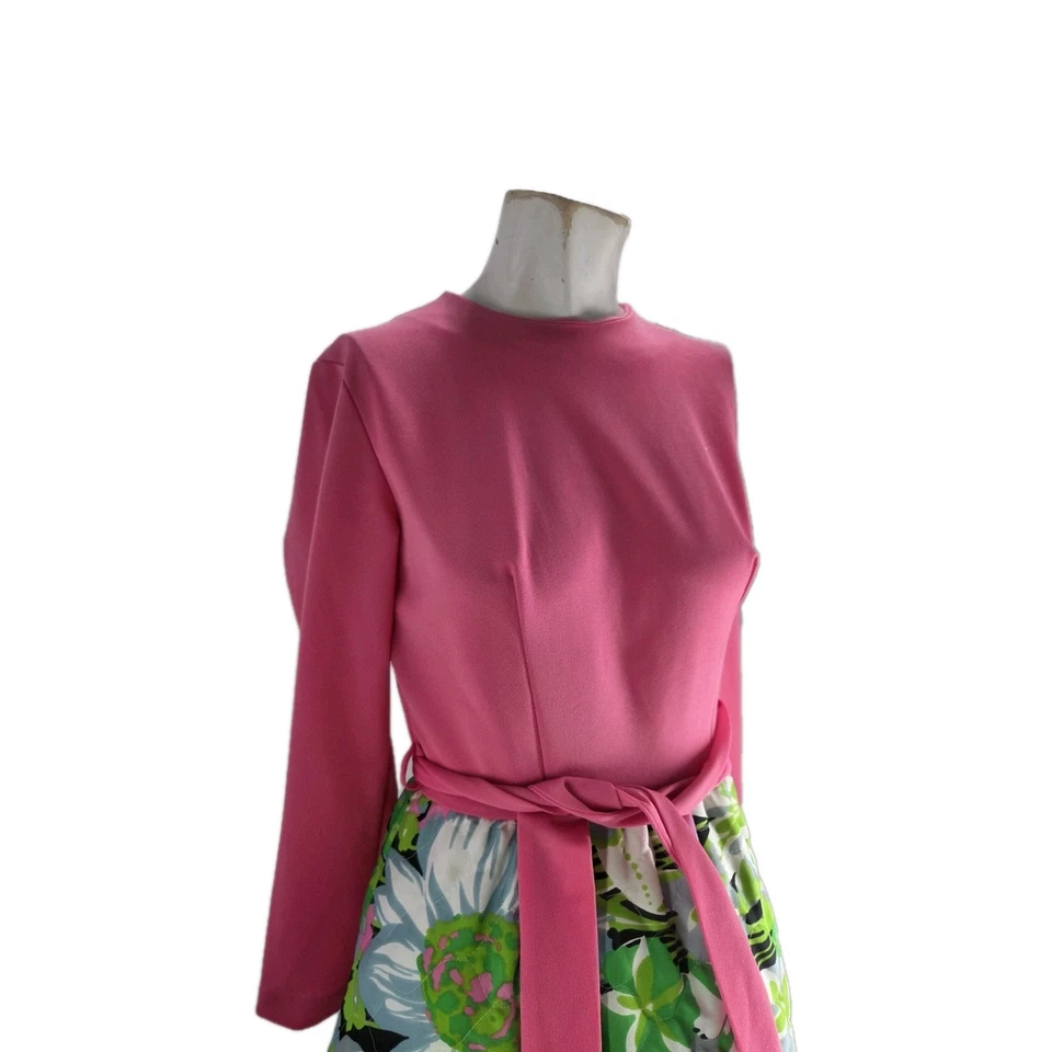 Женское платье Sears At Home Wear 12 винтажное тропическое гавайское стеганое с цветочным узором... - Изображение 3 из 4