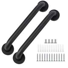 2 Pack Bathroom Grab Bar, supregear 16 Inch Length Black Shower 16 in,