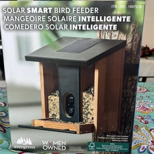 Evergreen Solar Smart Bird Feeder, 1080p HD WiFi Camera New In Sealed Box