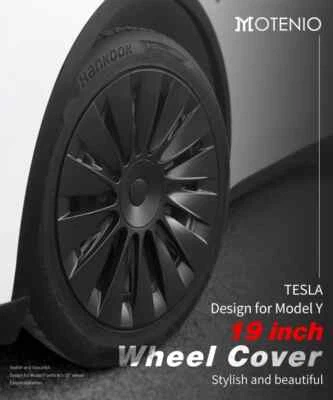 Pack de 4 Enjoliveurs TESLA MODEL Y [ 2021 A 2025 ] Jantes 19 Pouces - Photo 1/4