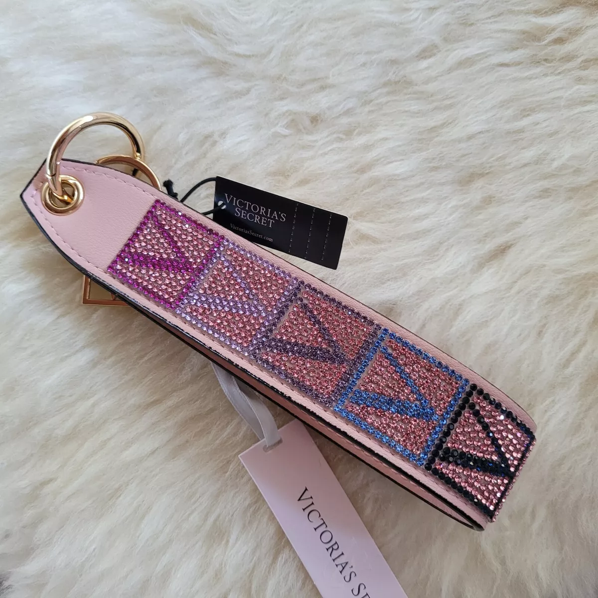 Victoria's Secret rhinestone sparkle wristlet strap keychain