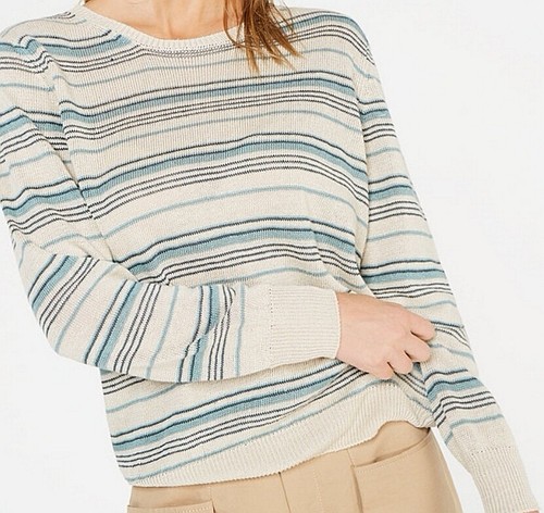 Haut en jersey rayé lin bleu/lin neuf Weekend MaxMara 295 $ M US/ajustement 8-12US