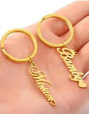 Customized Keyring Stainless Steel Name Gold Personalized Letter Key chain