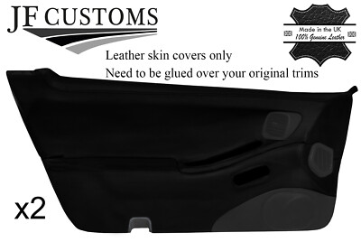 SCARS/1ST,2ND/激レアinst/おまけ付き BLACK STITCH 2X FULL DOOR CARD LEATHER COVERS FITS NISSAN 300ZX