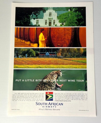 1998 South African Airways Vintage PRINT AD Art Deco PAPER ADVERTISEMENT