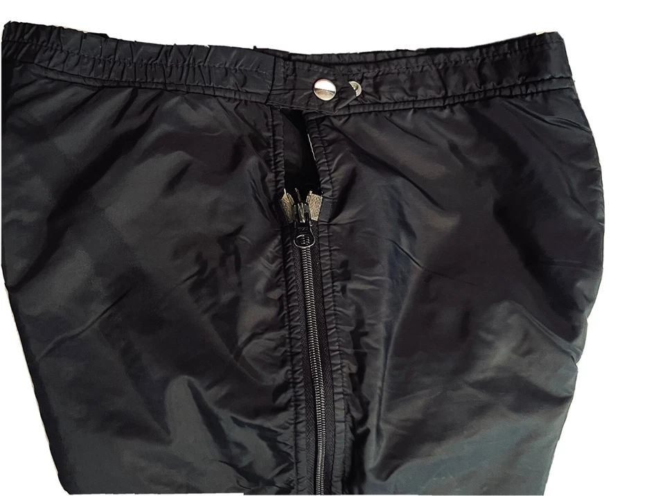 De Colección Pantalón Esquí Roffe Negro EE. UU. Ajustable Lados a Presión Cremallera Completa Pierna Nylon Poli 28W/27L Foto 3 de 4