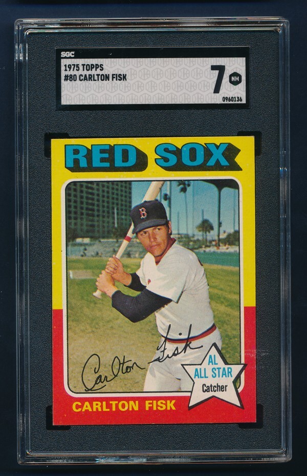 1975 Topps #80 Carlton Fisk Red Sox SGC 7 NM *Diamondicons*