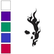 Skull Flames, Vinyl Decal Sticker, Multiple Colors  Sizes 637
