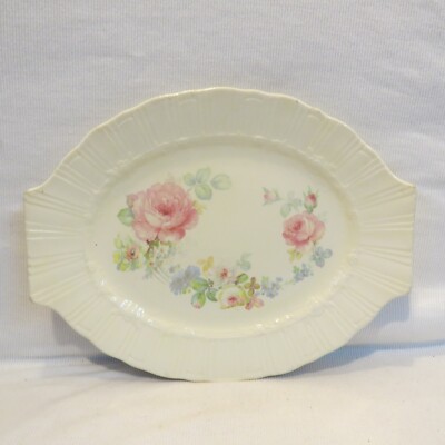 HTF! Vintage Homer Laughlin Coronet 11'' Serving Platter Tray with Delicate Rose