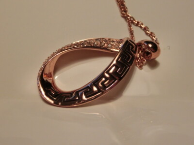 Kette Anhänger mit Swarovski STELLUX  AUSTRIAN CRYSTALS 18K RGP Roségold poliert