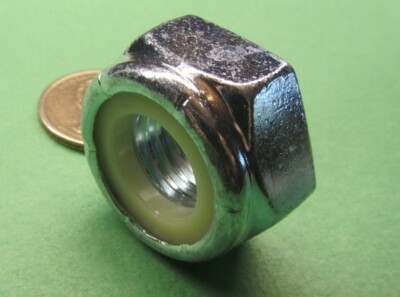 Zinc Steel Grade 2 Nylon Insert Lock Hex Nut 3/4-10 x 1.25'' W x 45/64'' H 10 Pc