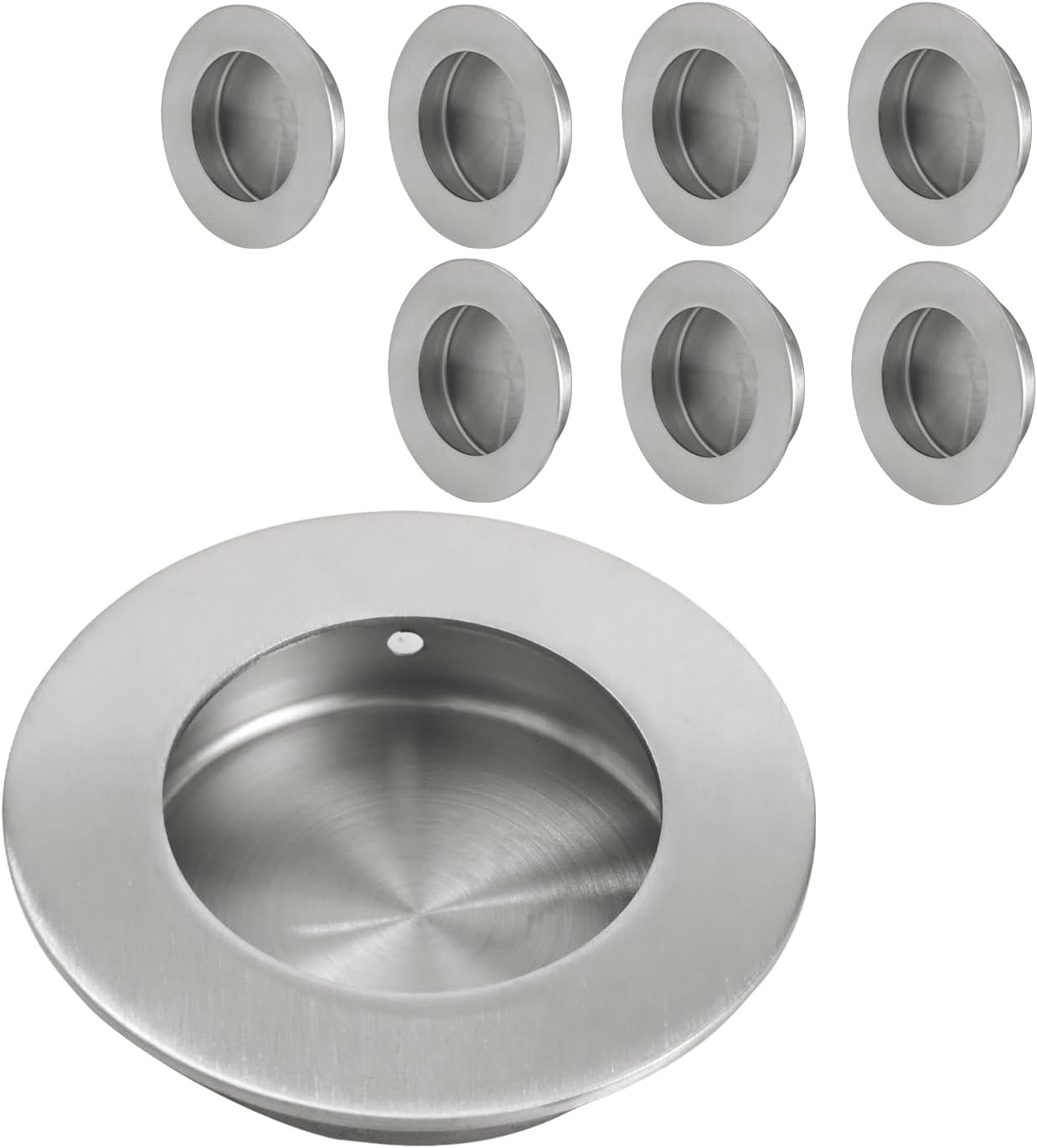 8 Pack round Sliding Closet Door Handles Diameter 2-1/2 In(65Mm) Brushed Stainle