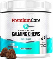 PREMIUM CARE Calming Chews for Dogs Aids Stress  Anxiety-Duck Flavored 120 ct 
