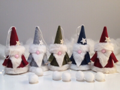 ENDLOSFADEN DESIGN MINI WEIHNACHTSMANN WEIHNACHTSBAUM / FREISTEHENDES ORNAMENT MUSTER
