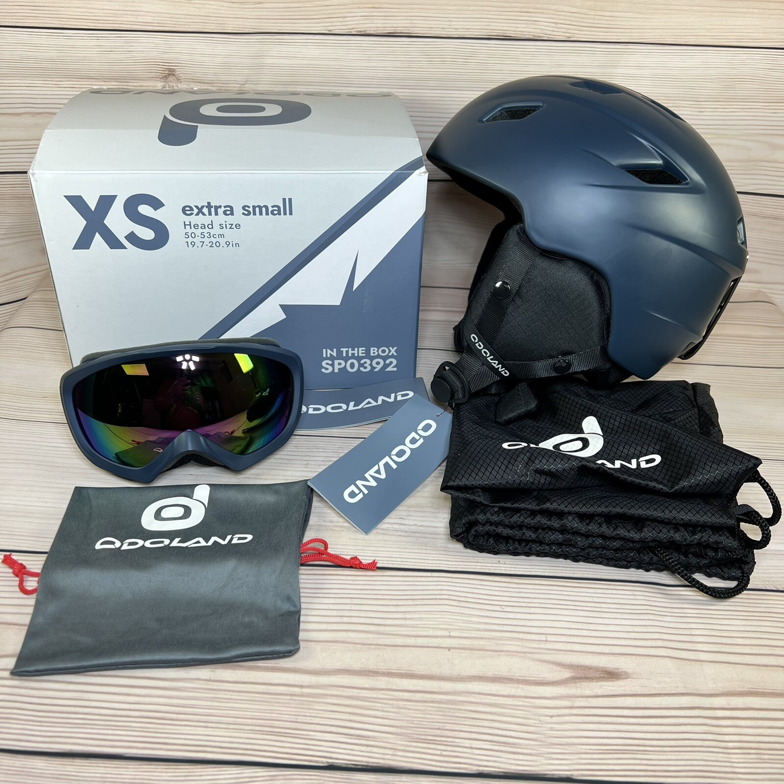 Odoland Snow Ski Snowboard Helmet & Goggles Set Size XS (19.720.9in