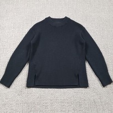 Lululemon Sweater size 4 Black Merino Wool-Blend Ribbed Crewneck