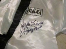 Jake LaMotta Signed White Satin   Everlast Boxing Robe Raging Bull Steiner COA