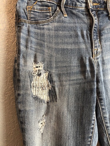 Mossimo Womens Jeans 8/29R High Rise Distressed Power Stretch Denim Jeggings - Picture 4 of 11