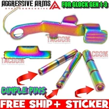 AGGRESSIVE ARMS RAINBOW LOWER FRAME PARTS KIT GEN 3 GL0CK 17 19 34 DIMPLE PINS