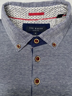 Ted Baker London Men s Modern Slim Fit Polo Shirt Size 4 Blue 100% Cotton