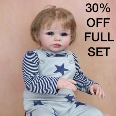 Big Care Baby Doll Boy Newborn Dolls Life like Toddler 65 CM Blue