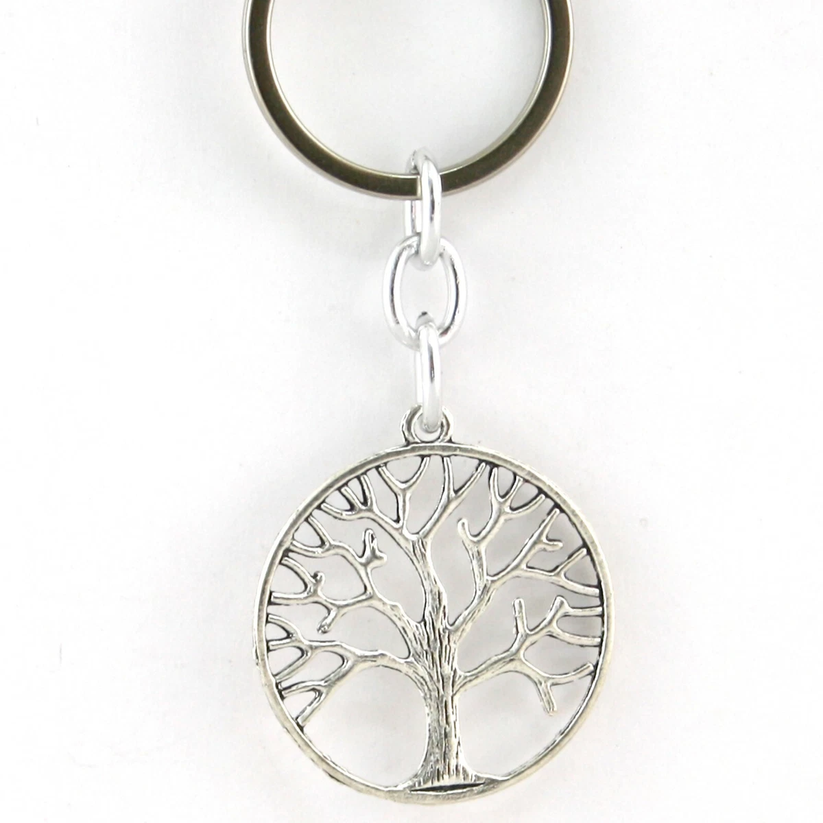 Portachiavi in acciaio inox con quadrifoglio portafortuna regalo