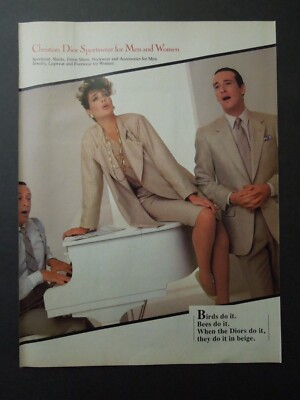 1983 CHRISTIAN DIOR Sportswear For Men & Women Magazine Ad - Model