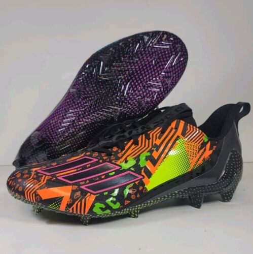 New Adidas Adizero 12.0 Mismatch Football Cleats Black/Multi IG9569 Mens Size 14 - Picture 2 of 12