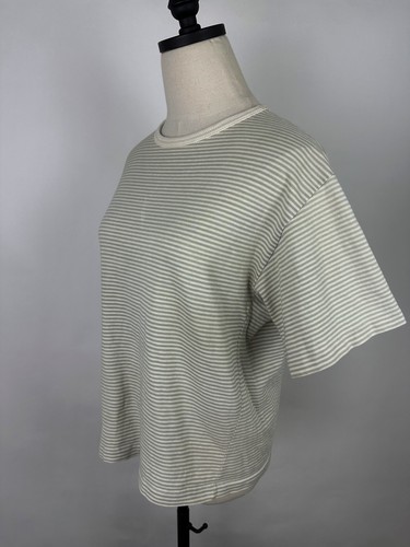 Camiseta a Rayas Vintage Años 80 90 REPÚBLICA BANANA MUJER M Marfil Caqui Beige Boho - Imagen 6 de 13