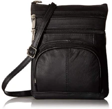 RFID Leather Cross-Body Bag Multi-Pocket Wallet Organizer I phone Cover Purse