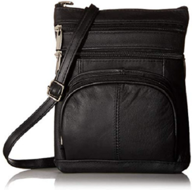 RFID Leather Cross-Body Bag Multi-Pocket Wallet Organizer I phone Cover Purse