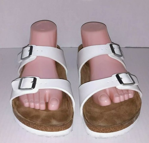 Birkenstock ~ Arizona Birko-Flor WHITE LEATHER Sandal~Womenu0026#039;s Size 42  L11M9 | eBay