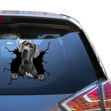 Funny grey Great Dane car decal, dogs decal, pet sticker, car decoration, super