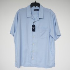 Cremieux Classics Men's Short-Sleeve Shirt L Large Light Blue NWT 75
