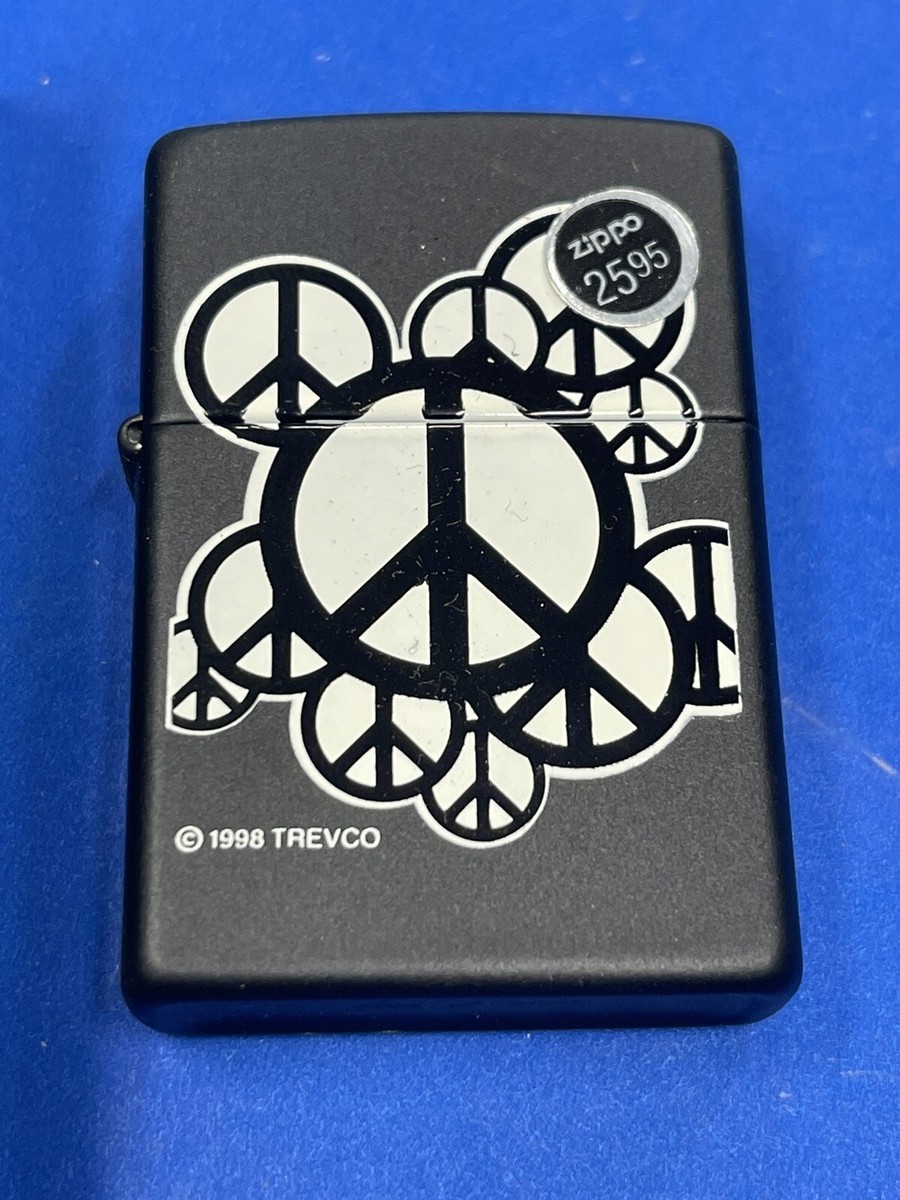 ZIPPO 1998 TREVCO PEACE SYMBOL BLACK MATTE LIGHTER SEALED IN ZIPPO 1998 TREVCO PEACE SYMBOL BLACK MATTE LIGHTER SEALED IN