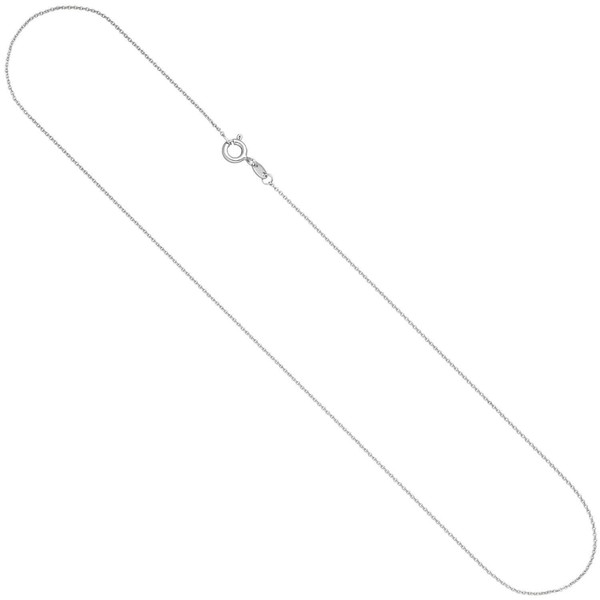 0,9Mm Kette Ankerkette, Rund, 585 Gold WeißGold Halsschmuck WeißGoldkette, 42Cm-image