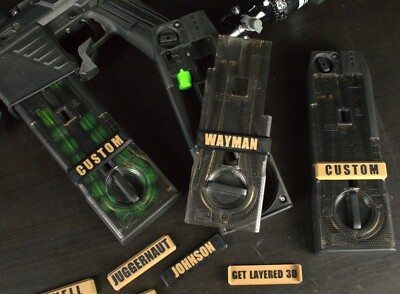 CF20 Custom Name Tag - Paintball Magazine CF20 EMF100 Dye DAM Mag-Fed Woodsball